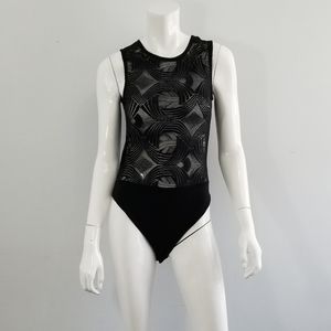 Stunning Stretchy Body Suit By Black Bead Size L